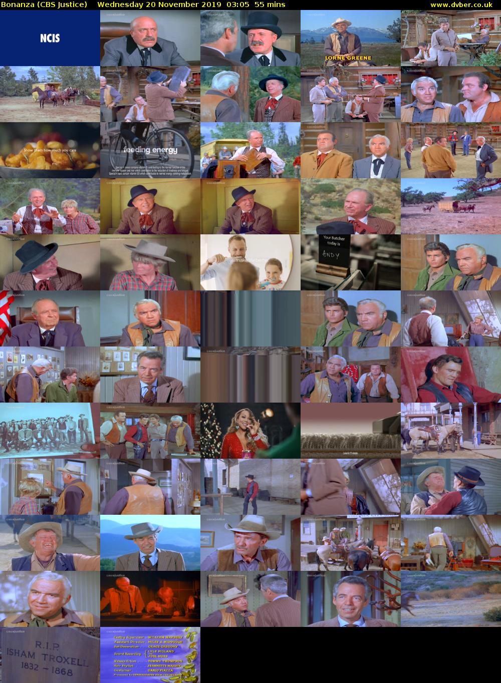 Bonanza (CBS Justice) Wednesday 20 November 2019 03:05 - 04:00