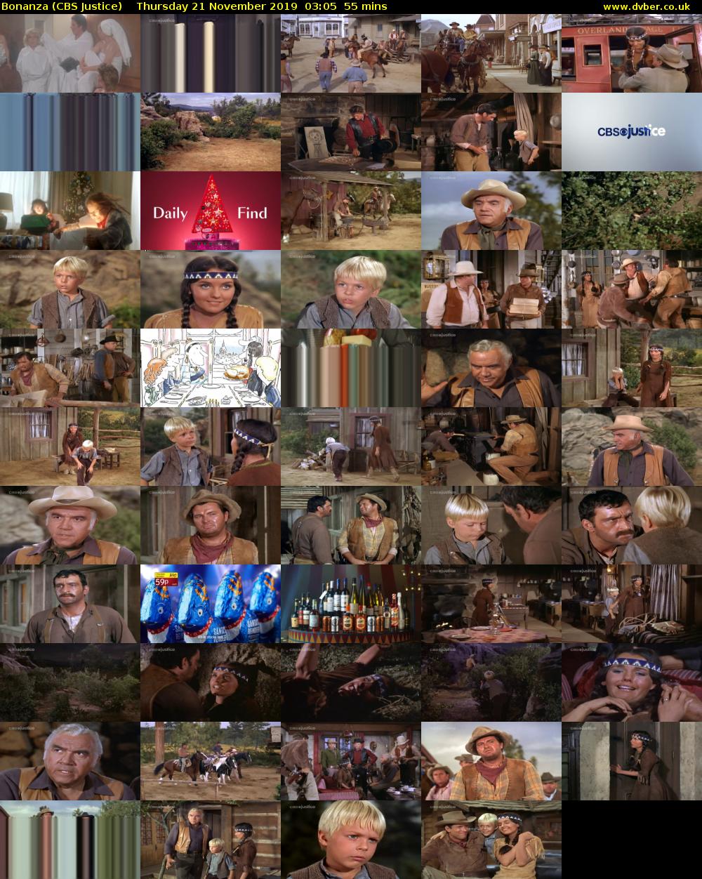 Bonanza (CBS Justice) Thursday 21 November 2019 03:05 - 04:00