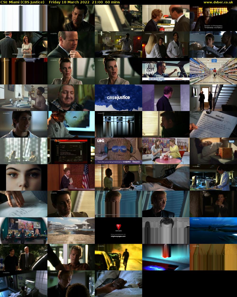 CSI: Miami (CBS Justice) Friday 18 March 2022 21:00 - 22:00