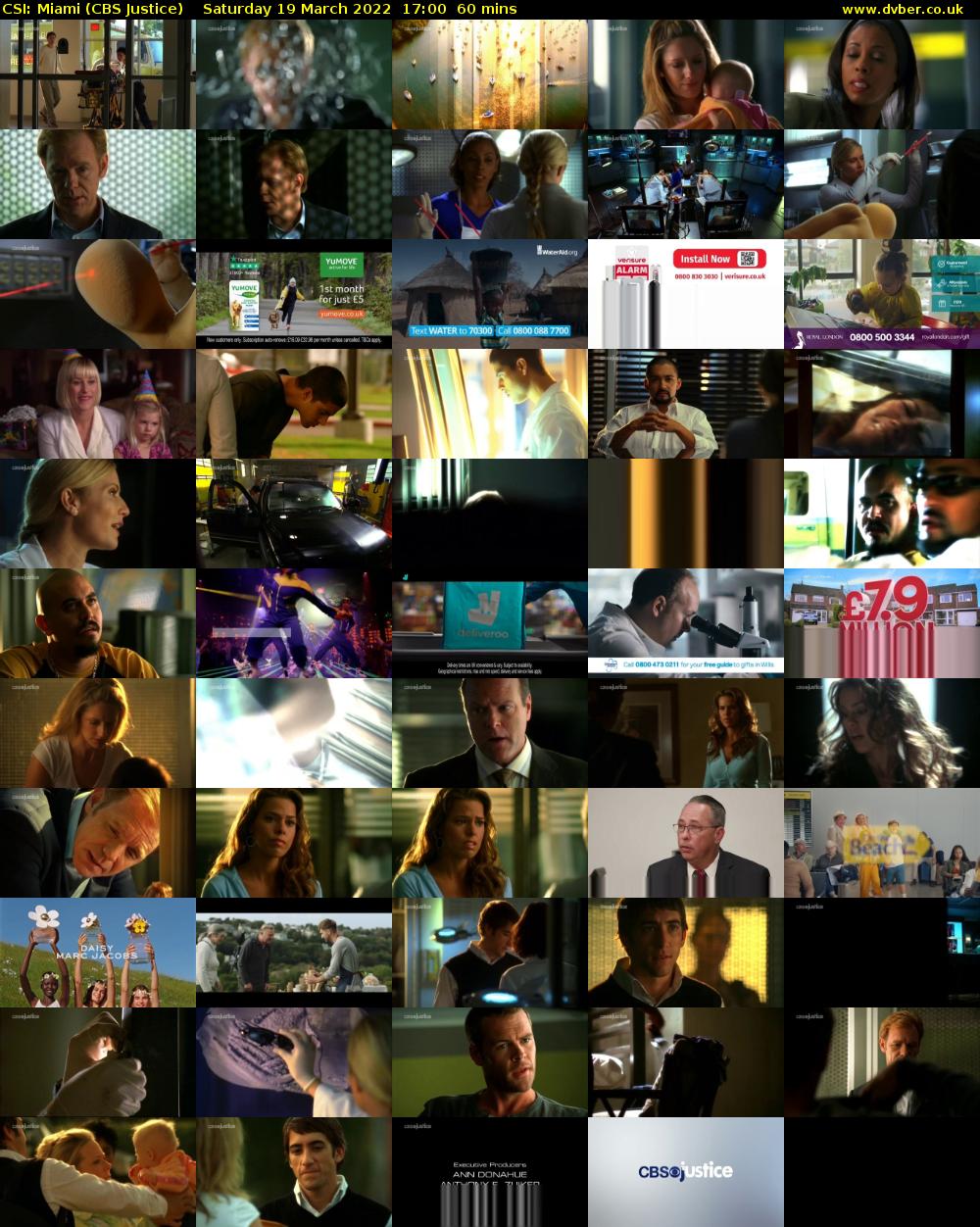 CSI: Miami (CBS Justice) Saturday 19 March 2022 17:00 - 18:00