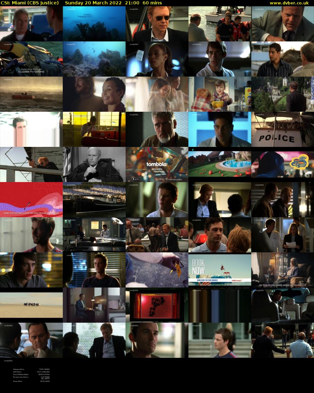 CSI: Miami (CBS Justice) Sunday 20 March 2022 21:00 - 22:00