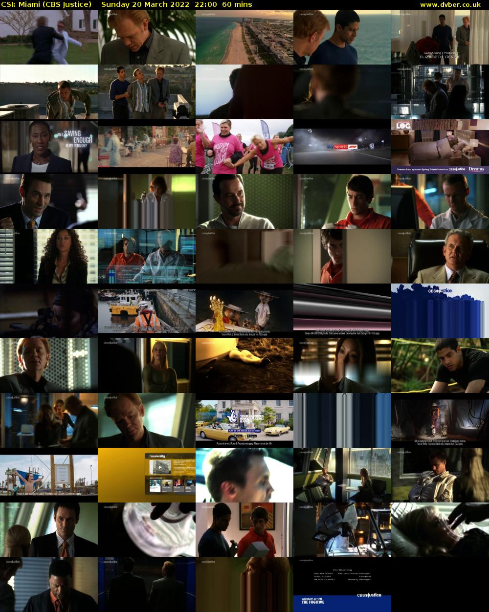 CSI: Miami (CBS Justice) Sunday 20 March 2022 22:00 - 23:00