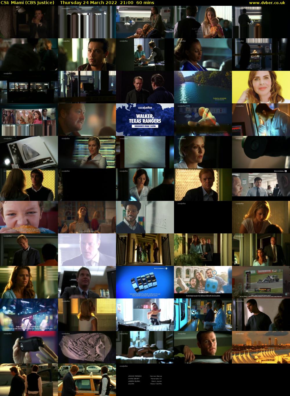 CSI: Miami (CBS Justice) Thursday 24 March 2022 21:00 - 22:00