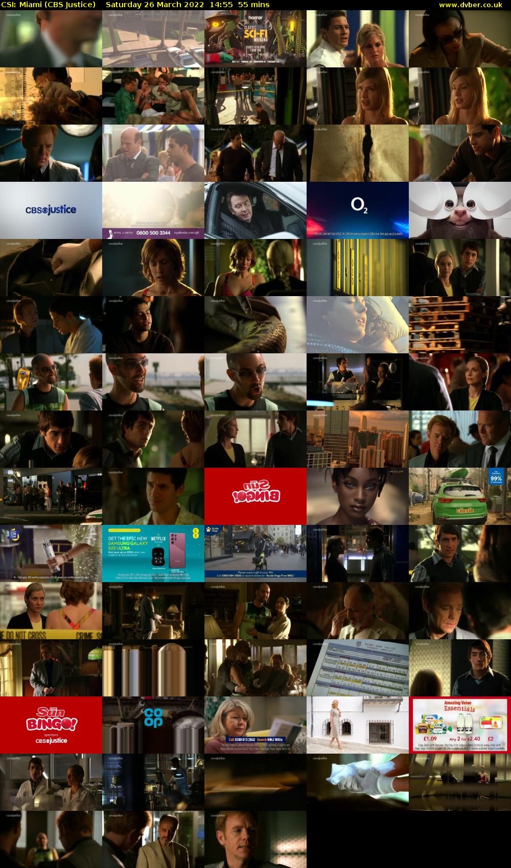 CSI: Miami (CBS Justice) Saturday 26 March 2022 14:55 - 15:50