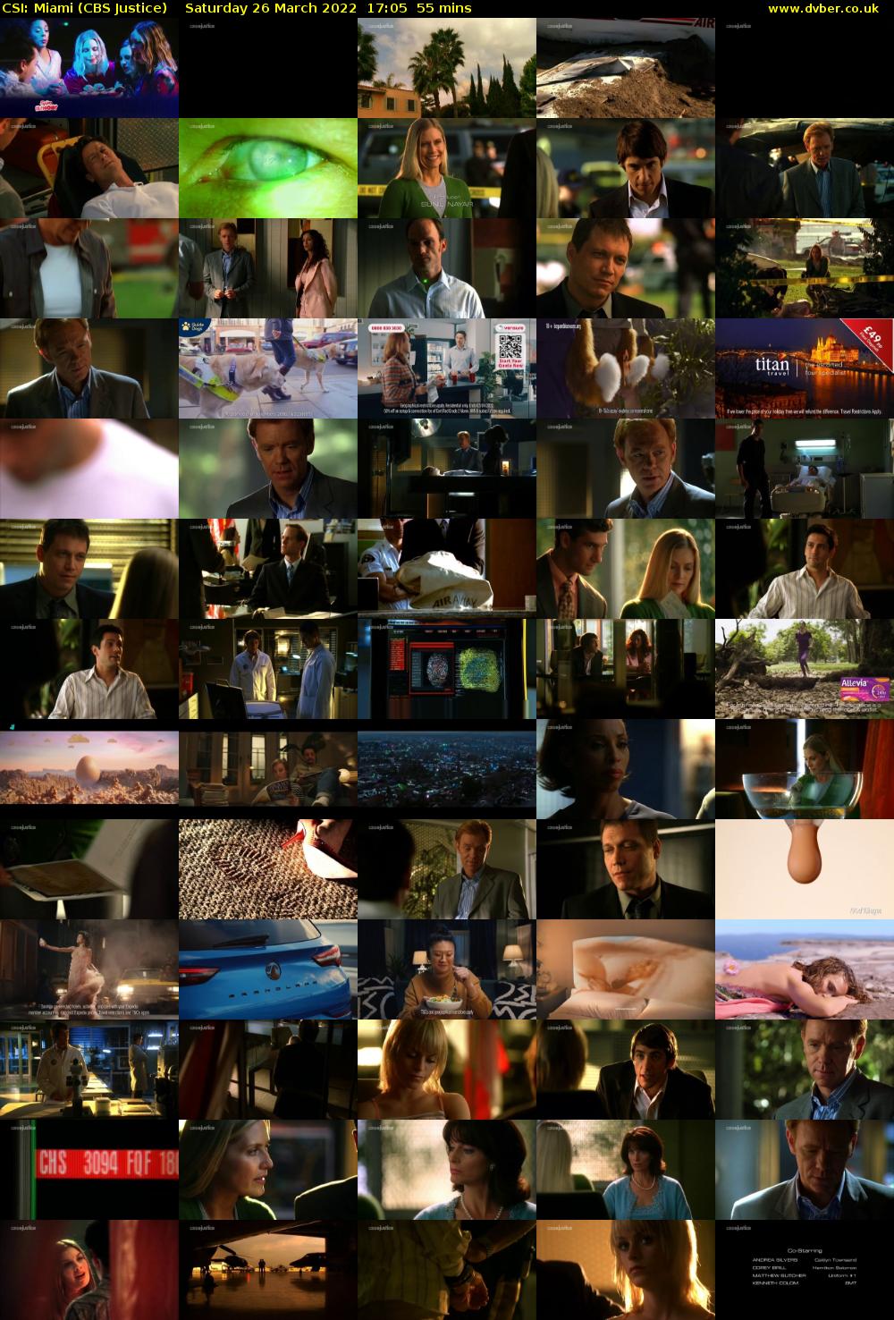 CSI: Miami (CBS Justice) Saturday 26 March 2022 17:05 - 18:00