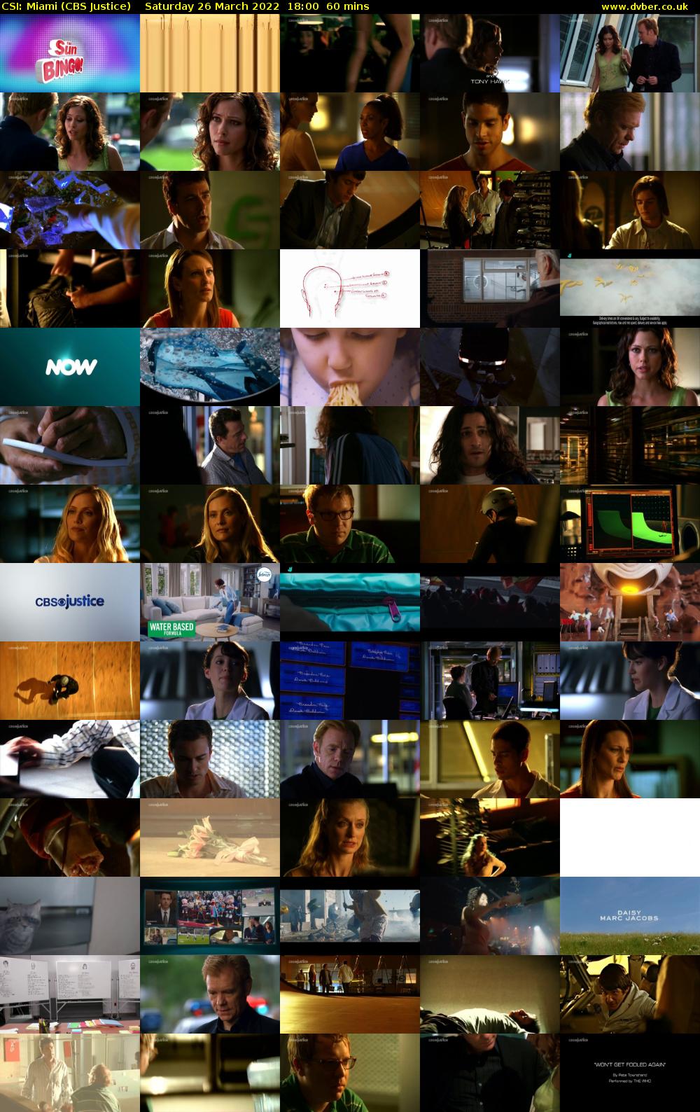 CSI: Miami (CBS Justice) Saturday 26 March 2022 18:00 - 19:00