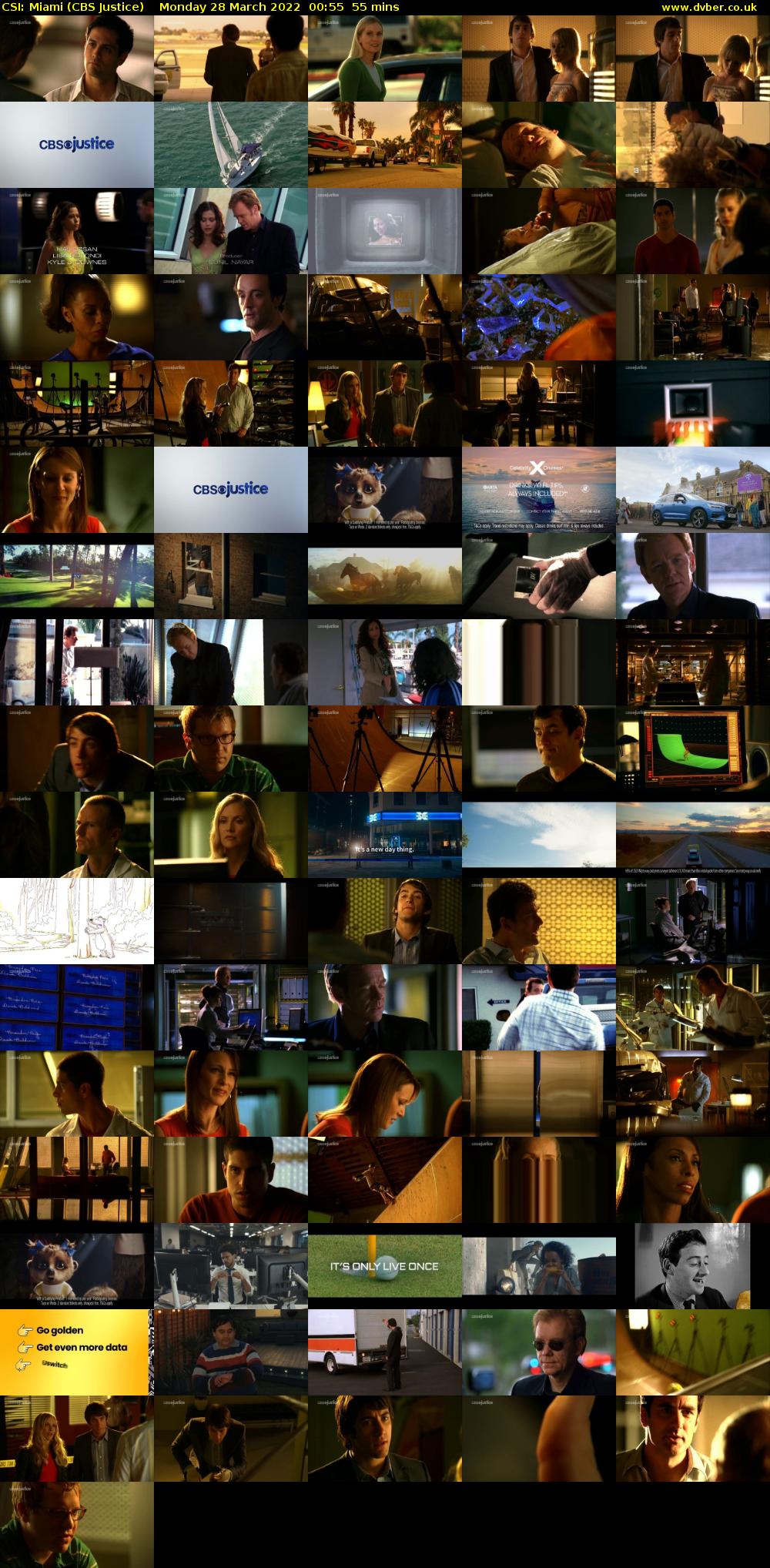 CSI: Miami (CBS Justice) Monday 28 March 2022 00:55 - 01:50