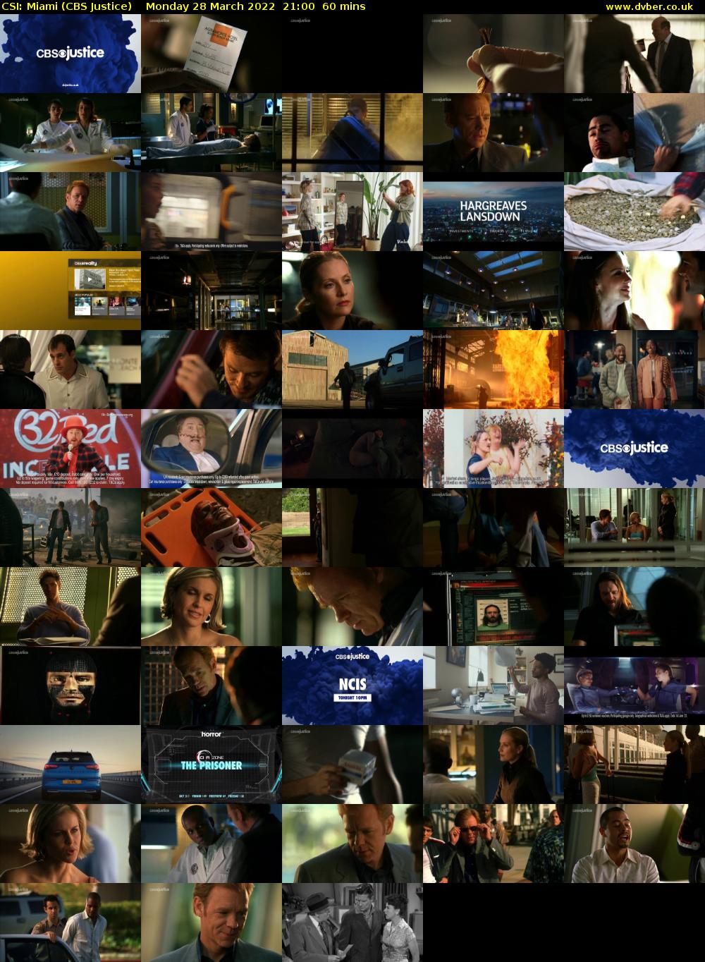 CSI: Miami (CBS Justice) Monday 28 March 2022 21:00 - 22:00