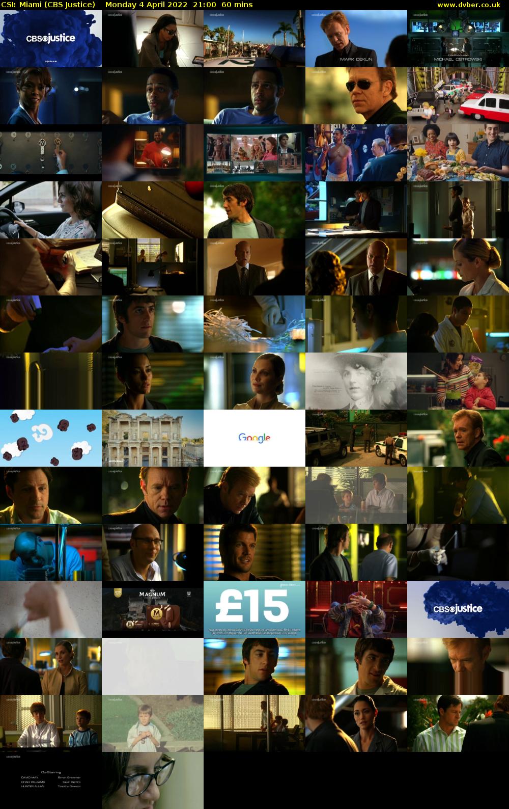 CSI: Miami (CBS Justice) Monday 4 April 2022 21:00 - 22:00