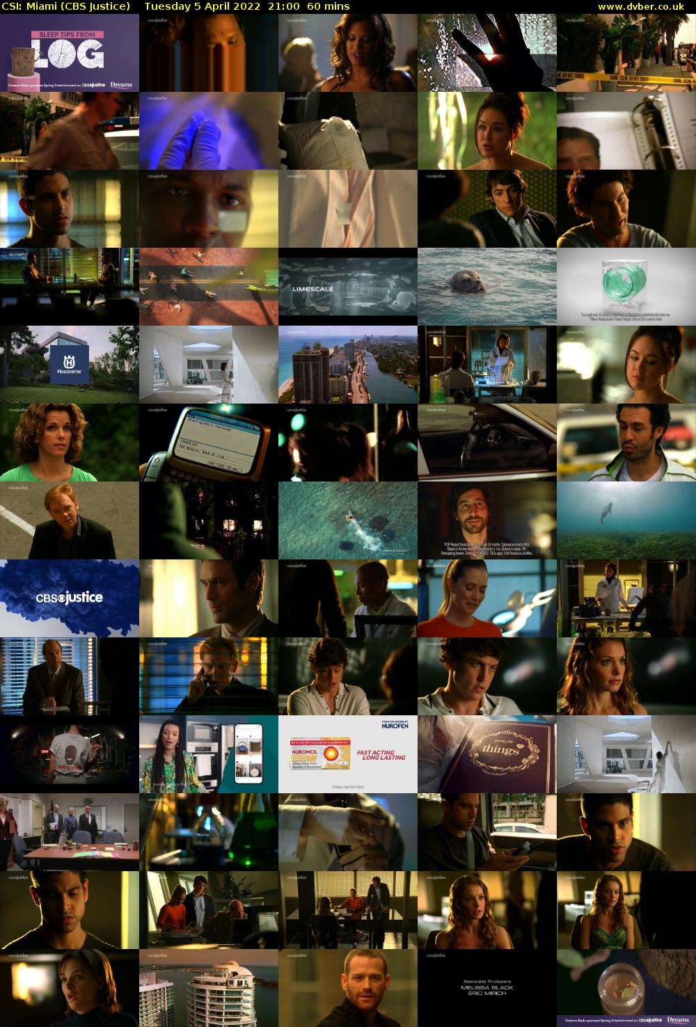 CSI: Miami (CBS Justice) Tuesday 5 April 2022 21:00 - 22:00