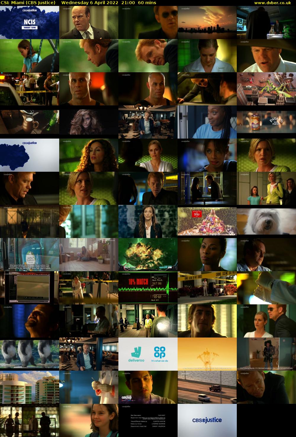 CSI: Miami (CBS Justice) Wednesday 6 April 2022 21:00 - 22:00