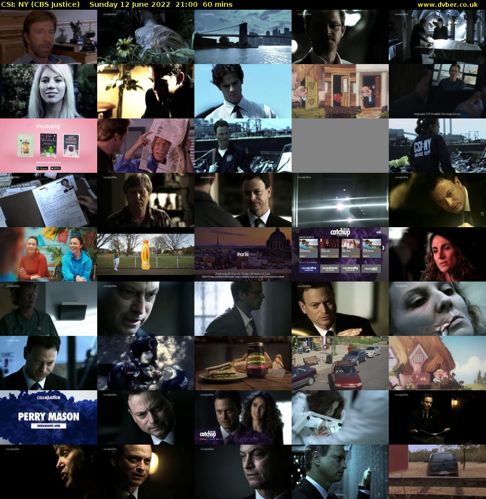 CSI: NY (CBS Justice) Sunday 12 June 2022 21:00 - 22:00