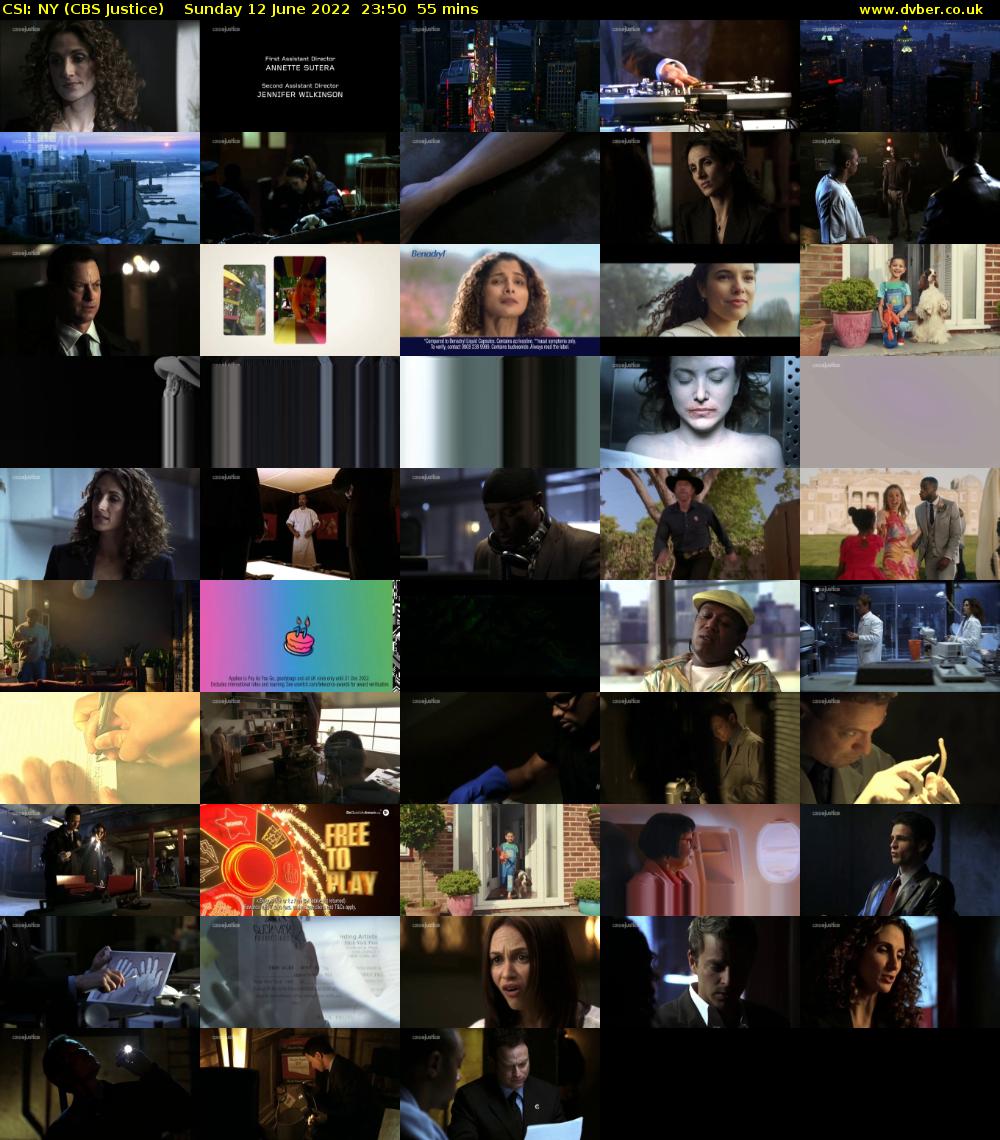 CSI: NY (CBS Justice) Sunday 12 June 2022 23:50 - 00:45