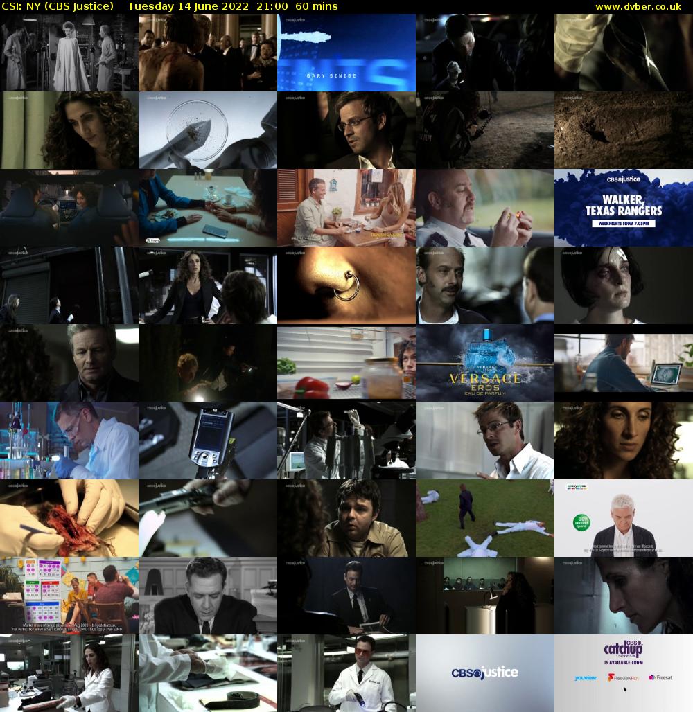CSI: NY (CBS Justice) Tuesday 14 June 2022 21:00 - 22:00