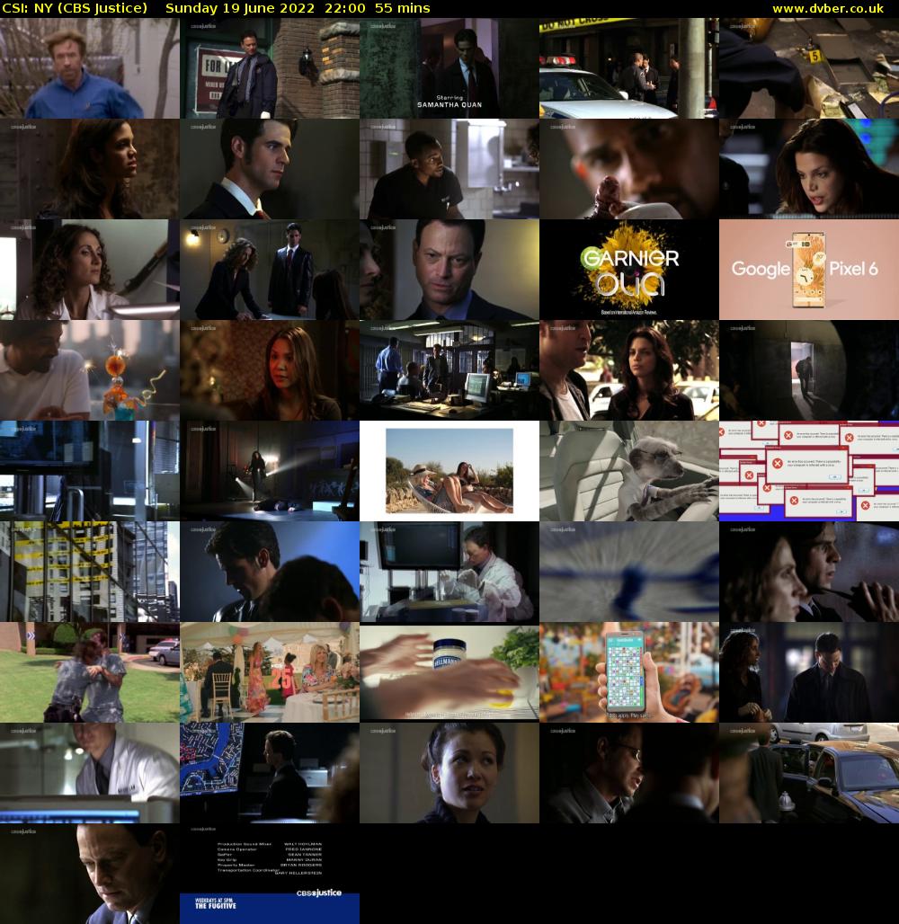 CSI: NY (CBS Justice) Sunday 19 June 2022 22:00 - 22:55