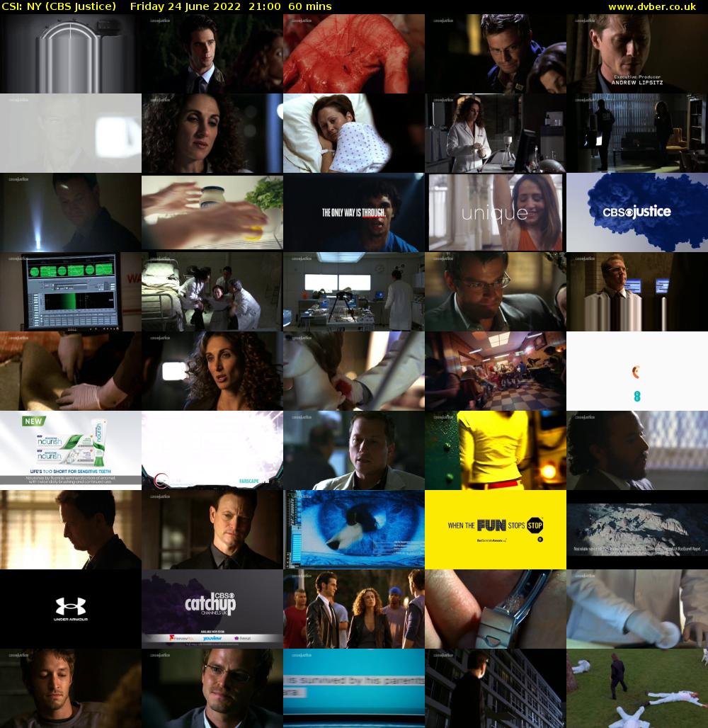 CSI: NY (CBS Justice) Friday 24 June 2022 21:00 - 22:00