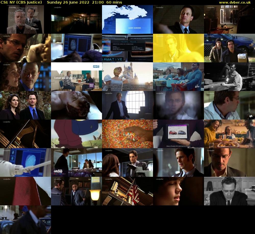 CSI: NY (CBS Justice) Sunday 26 June 2022 21:00 - 22:00
