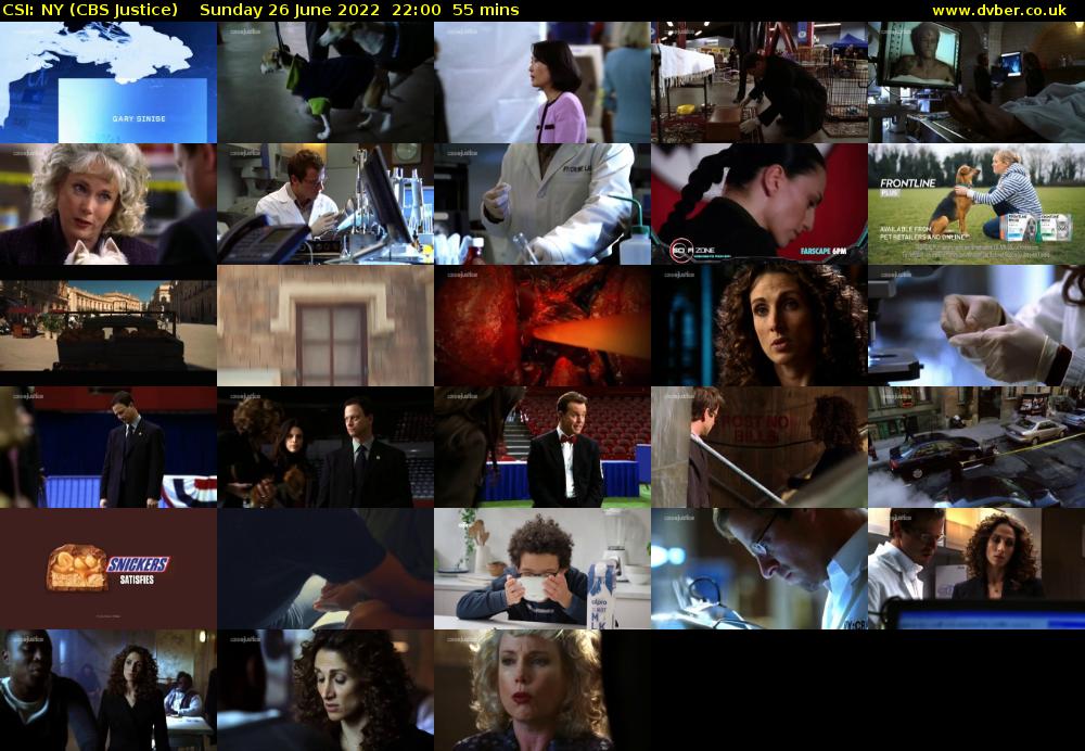 CSI: NY (CBS Justice) Sunday 26 June 2022 22:00 - 22:55