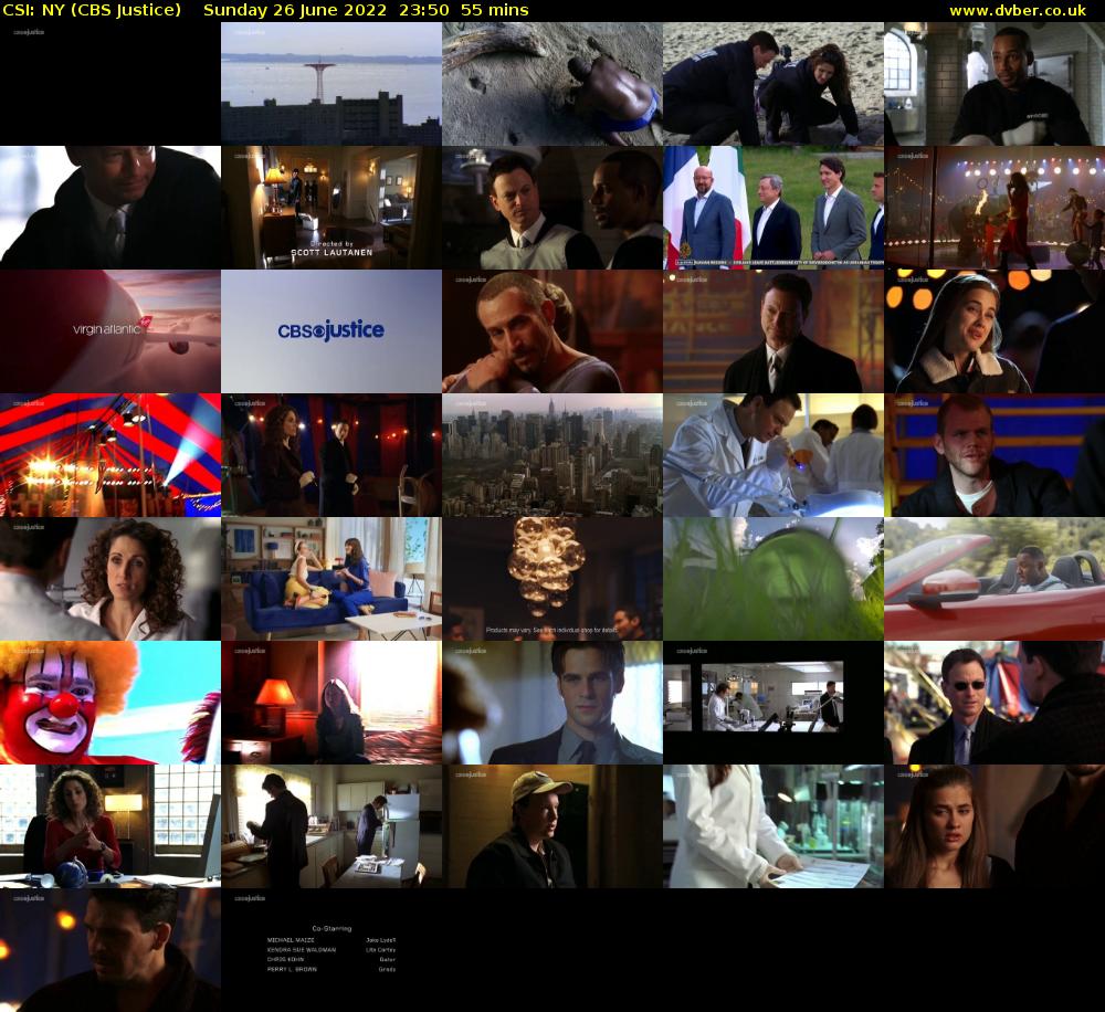 CSI: NY (CBS Justice) Sunday 26 June 2022 23:50 - 00:45