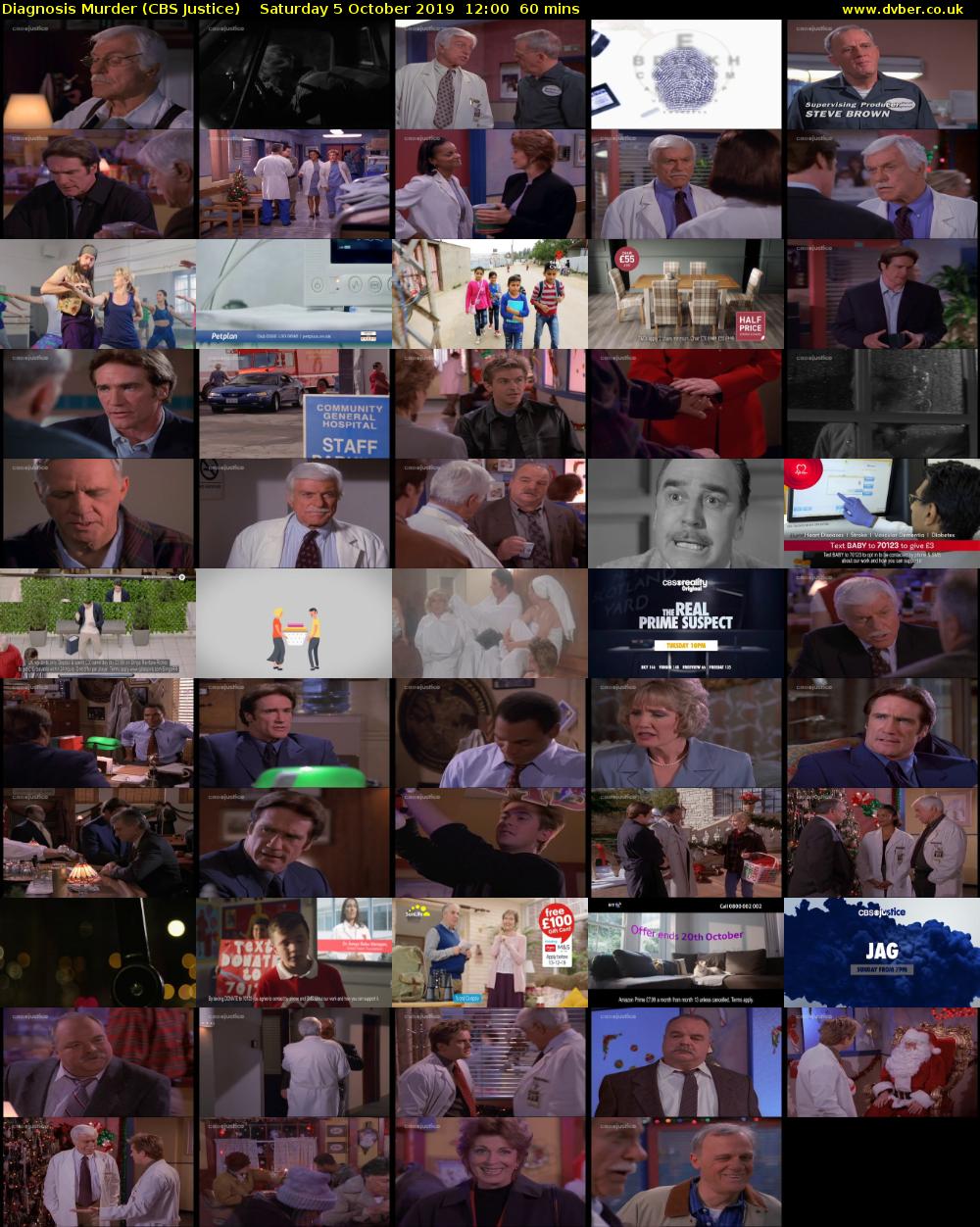 Diagnosis Murder (CBS Justice) Saturday 5 October 2019 12:00 - 13:00