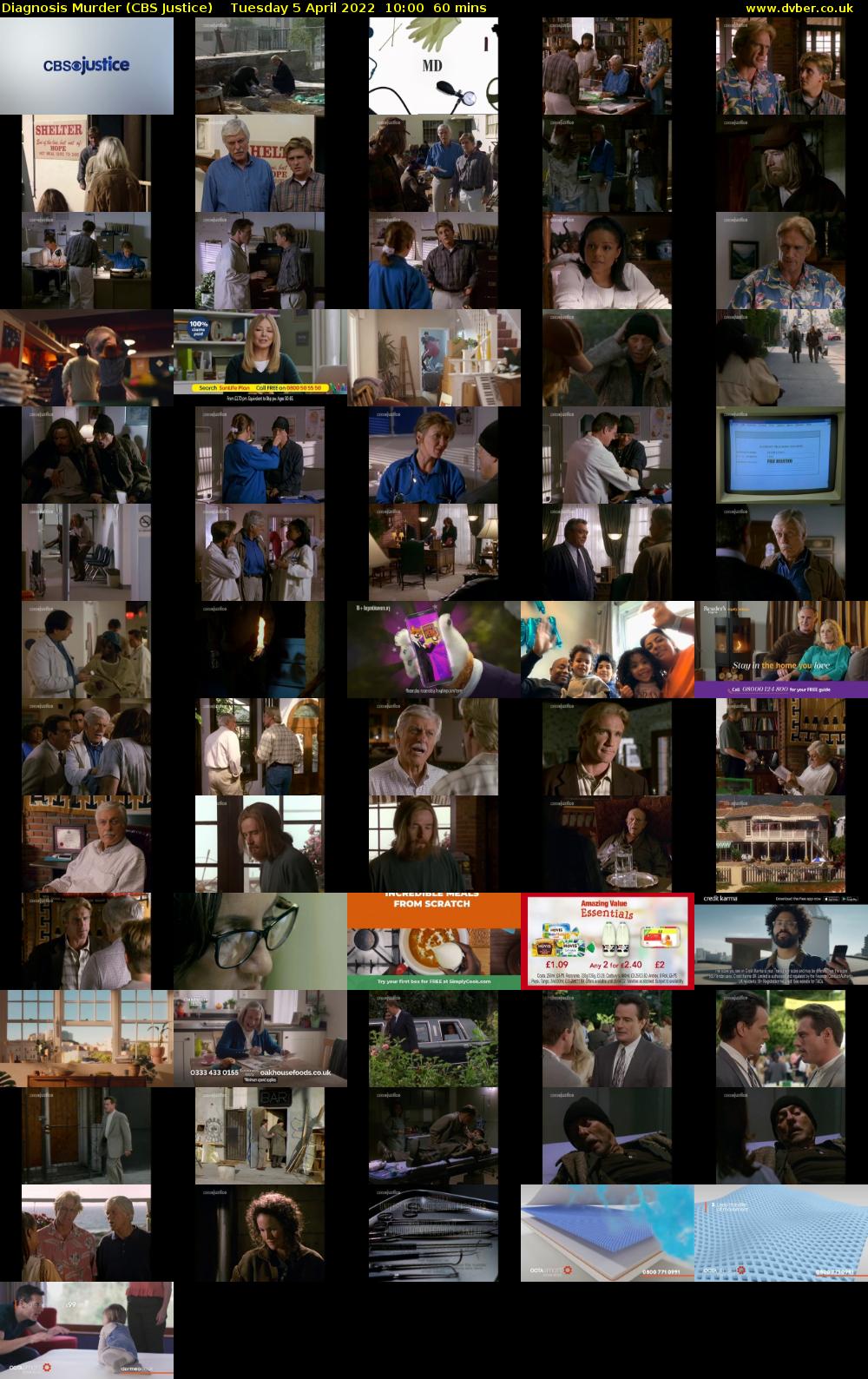 Diagnosis Murder (CBS Justice) Tuesday 5 April 2022 10:00 - 11:00
