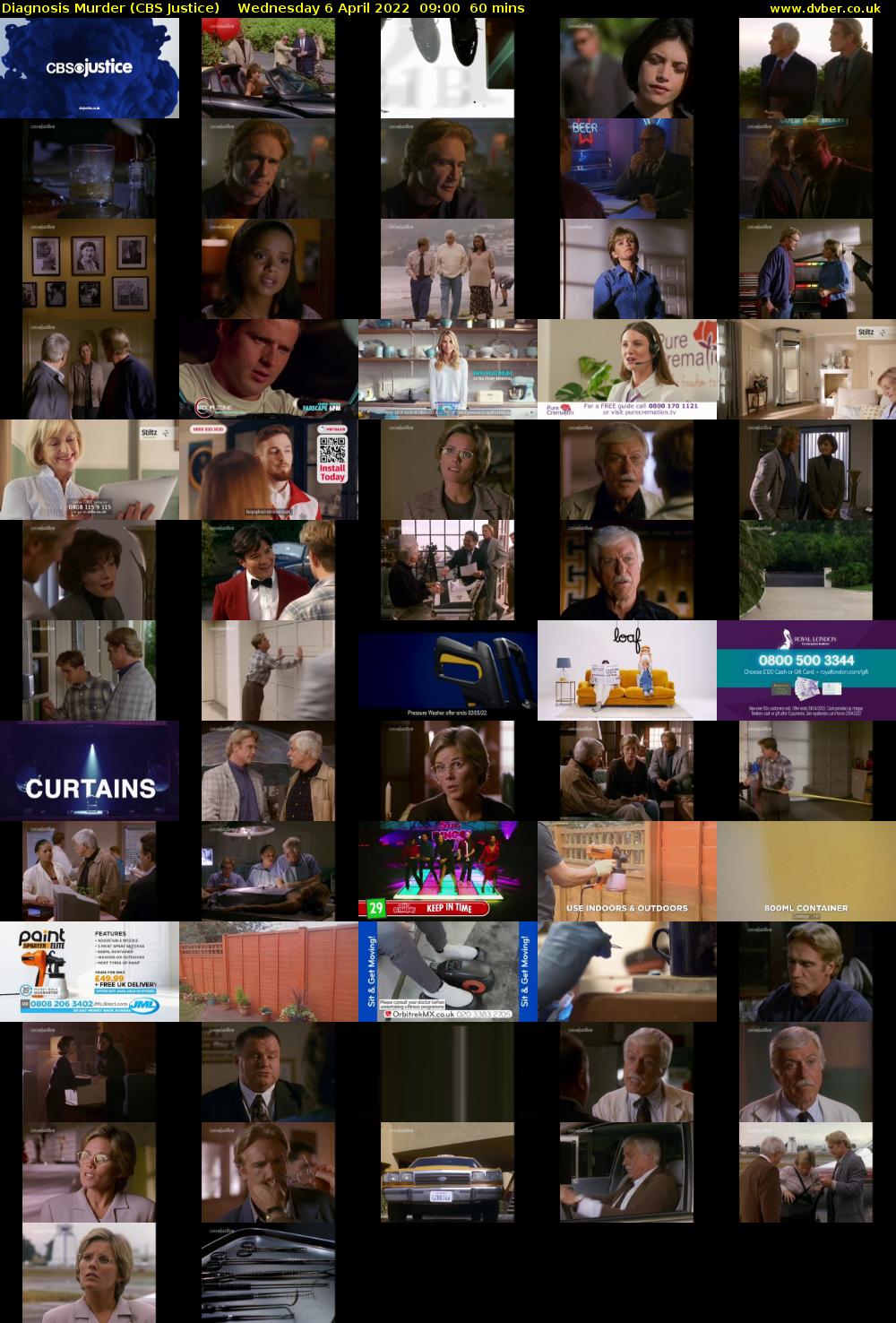 Diagnosis Murder (CBS Justice) Wednesday 6 April 2022 09:00 - 10:00