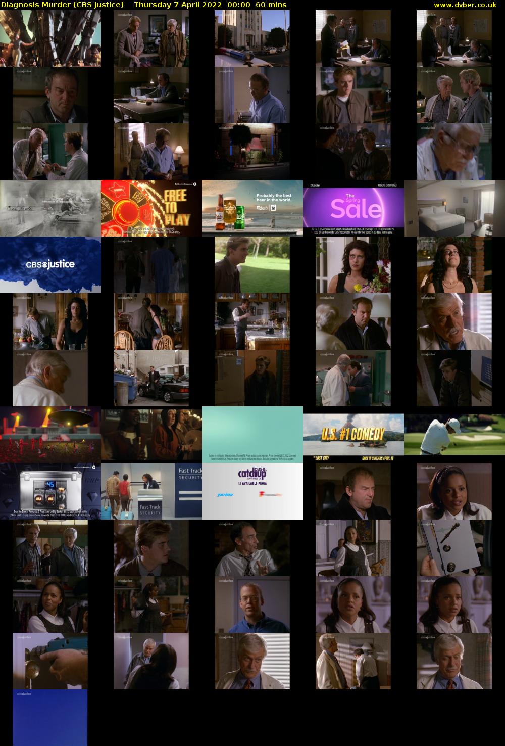Diagnosis Murder (CBS Justice) Thursday 7 April 2022 00:00 - 01:00