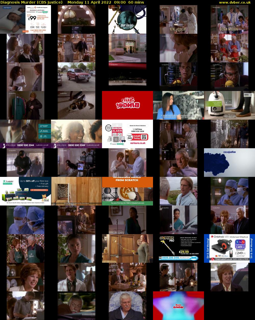 Diagnosis Murder (CBS Justice) Monday 11 April 2022 09:00 - 10:00
