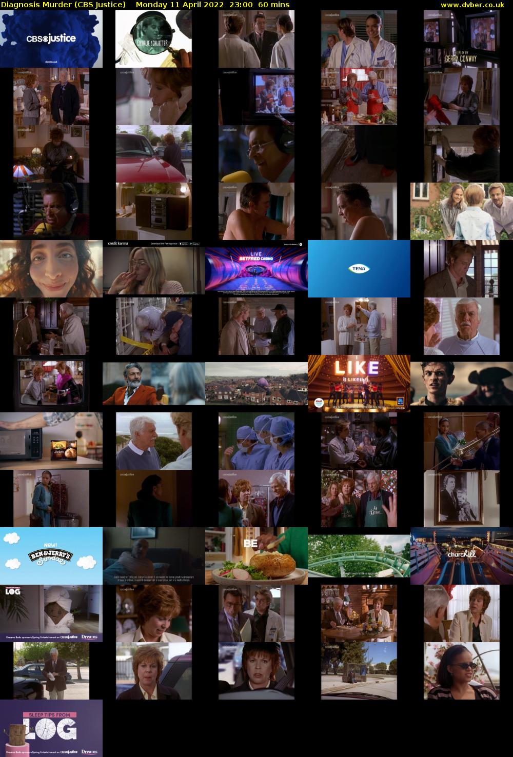 Diagnosis Murder (CBS Justice) Monday 11 April 2022 23:00 - 00:00
