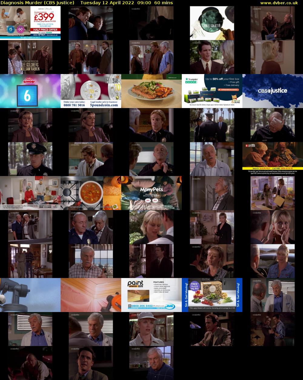 Diagnosis Murder (CBS Justice) Tuesday 12 April 2022 09:00 - 10:00