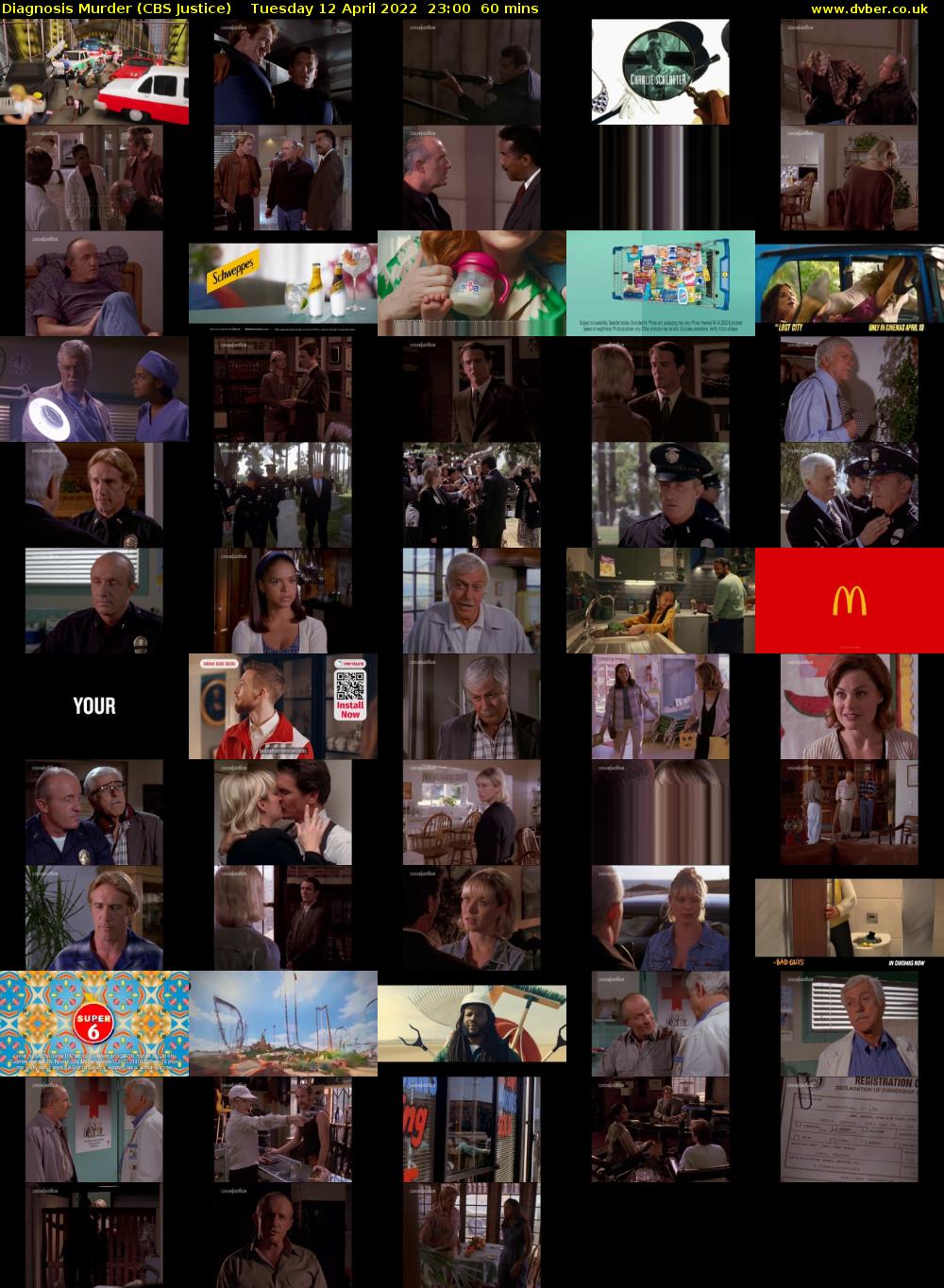 Diagnosis Murder (CBS Justice) Tuesday 12 April 2022 23:00 - 00:00