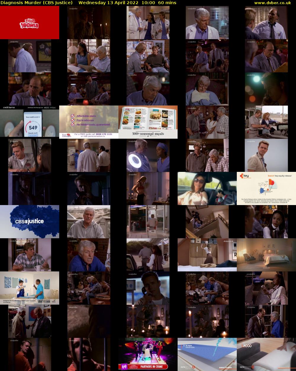 Diagnosis Murder (CBS Justice) Wednesday 13 April 2022 10:00 - 11:00