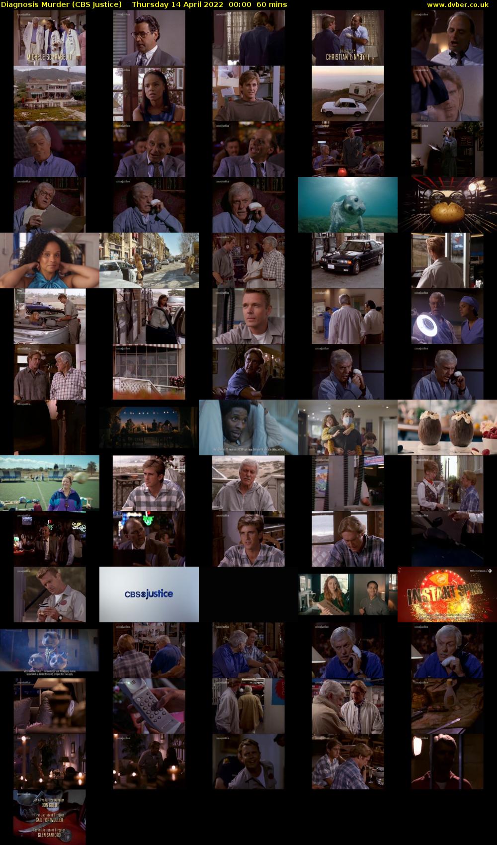 Diagnosis Murder (CBS Justice) Thursday 14 April 2022 00:00 - 01:00