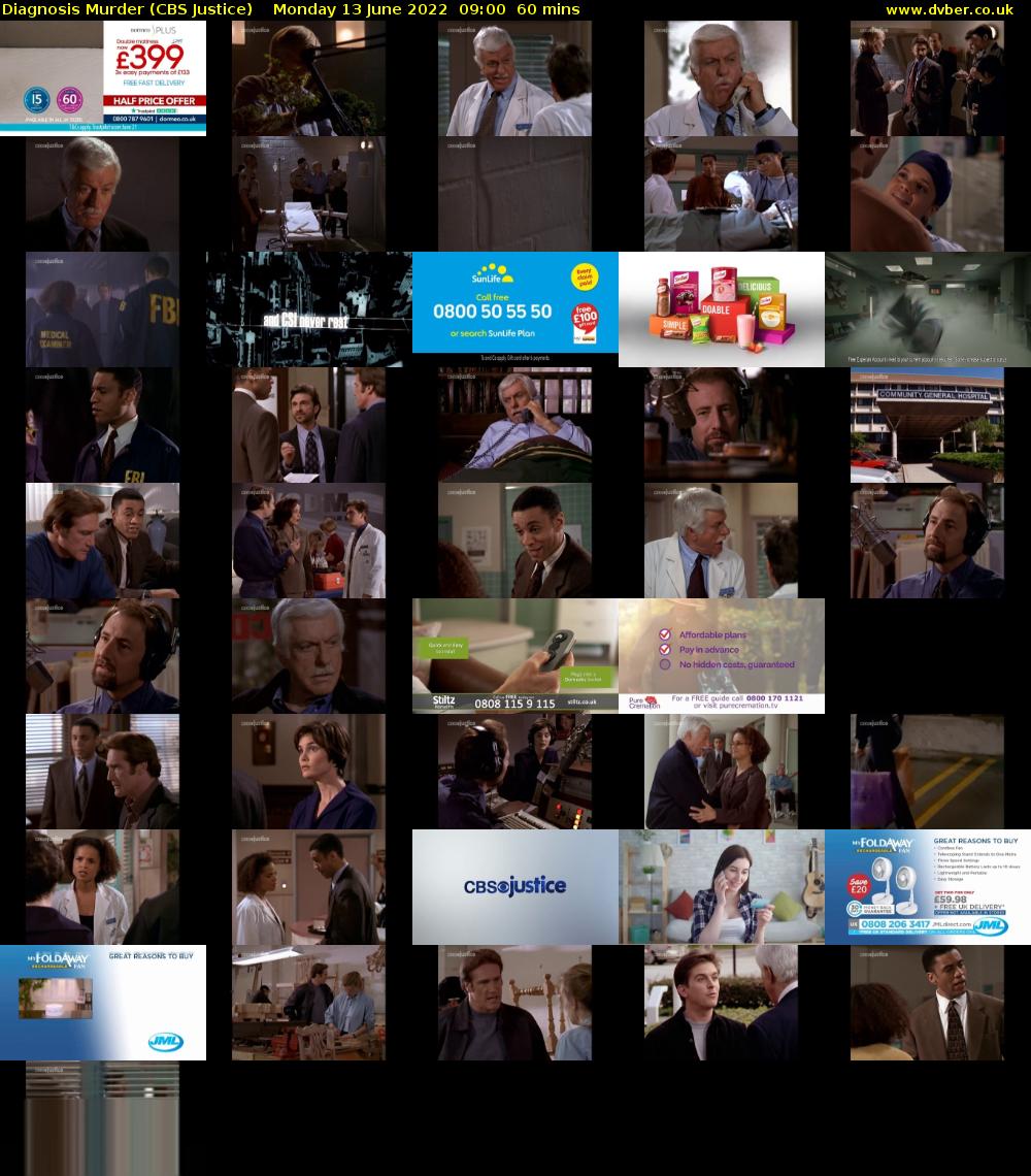 Diagnosis Murder (CBS Justice) Monday 13 June 2022 09:00 - 10:00