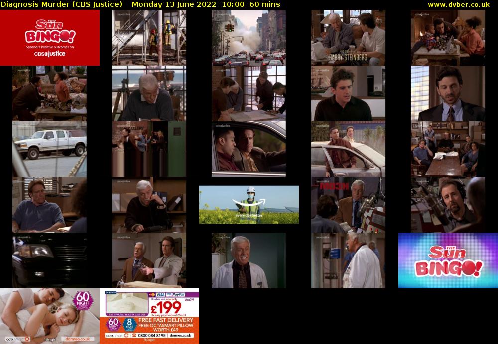 Diagnosis Murder (CBS Justice) Monday 13 June 2022 10:00 - 11:00