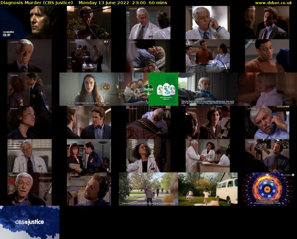 Diagnosis Murder (CBS Justice) Monday 13 June 2022 23:00 - 00:00
