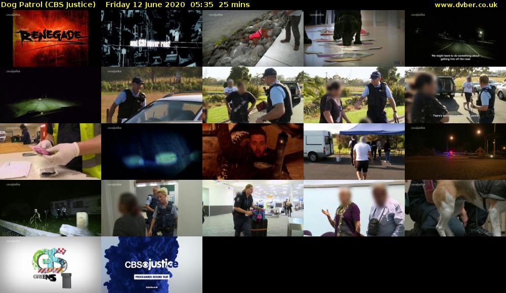 Dog Patrol (CBS Justice) Friday 12 June 2020 05:35 - 06:00
