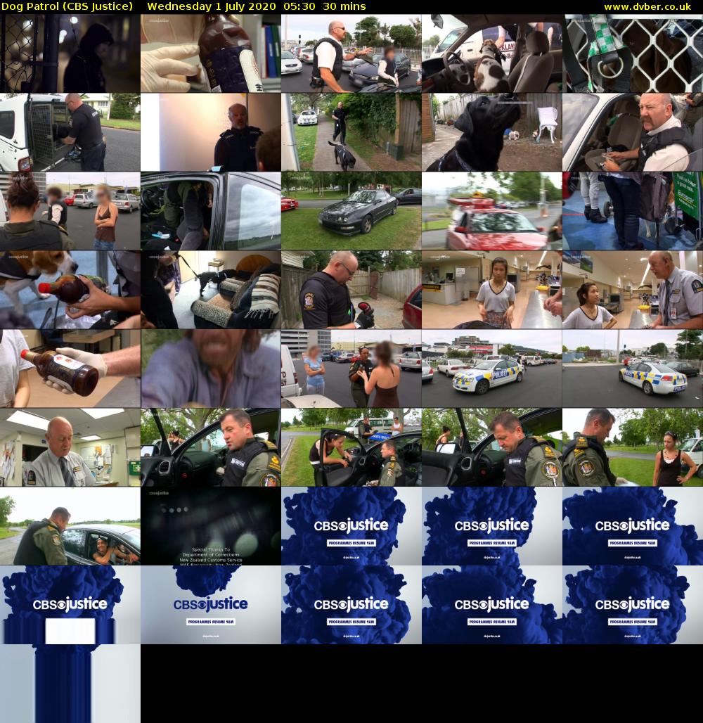 Dog Patrol (CBS Justice) Wednesday 1 July 2020 05:30 - 06:00