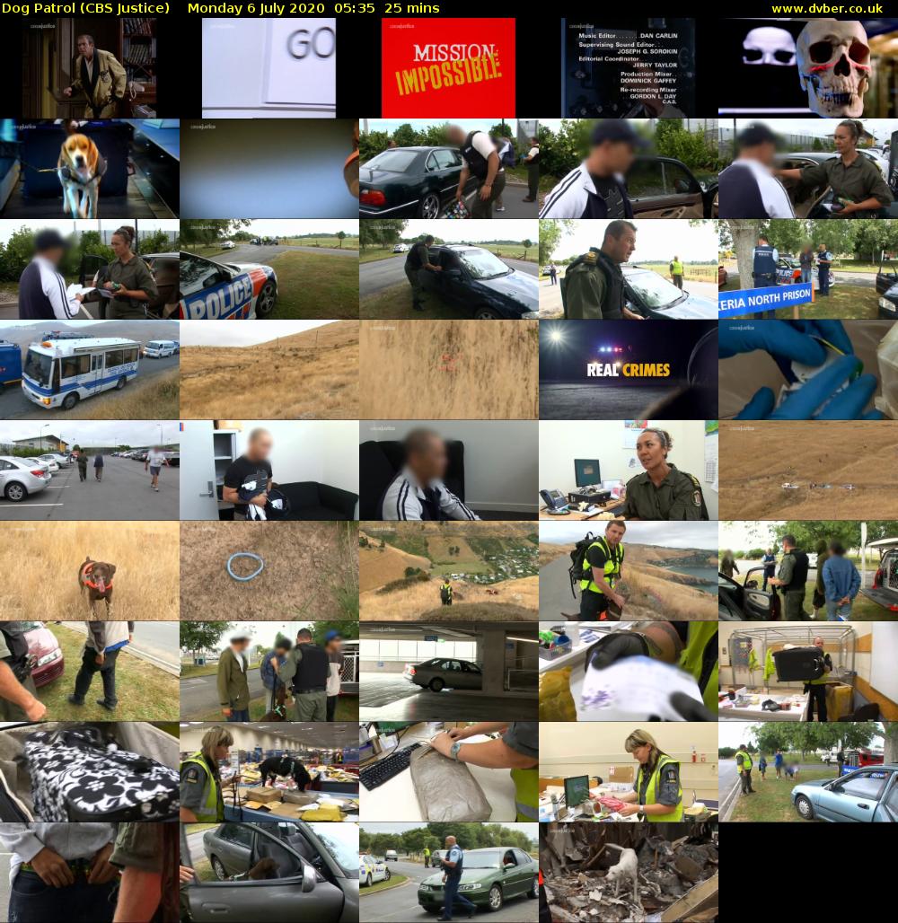 Dog Patrol (CBS Justice) Monday 6 July 2020 05:35 - 06:00