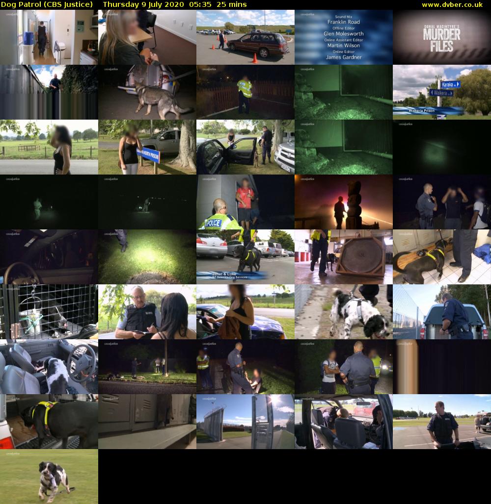 Dog Patrol (CBS Justice) Thursday 9 July 2020 05:35 - 06:00
