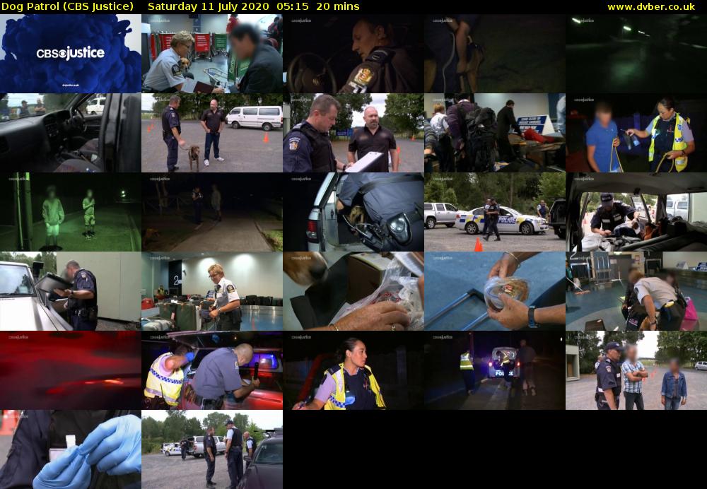 Dog Patrol (CBS Justice) Saturday 11 July 2020 05:15 - 05:35