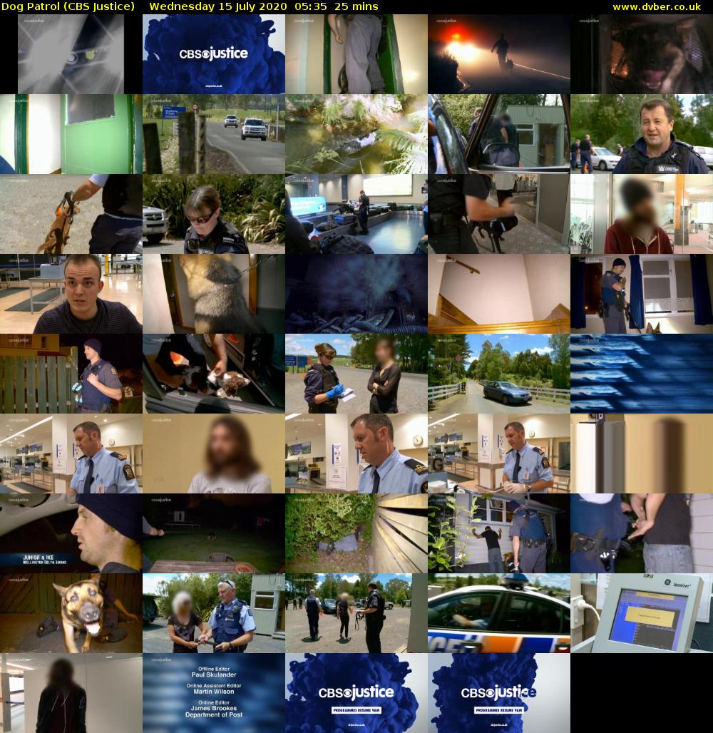 Dog Patrol (CBS Justice) Wednesday 15 July 2020 05:35 - 06:00