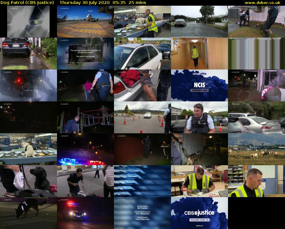 Dog Patrol (CBS Justice) Thursday 30 July 2020 05:35 - 06:00