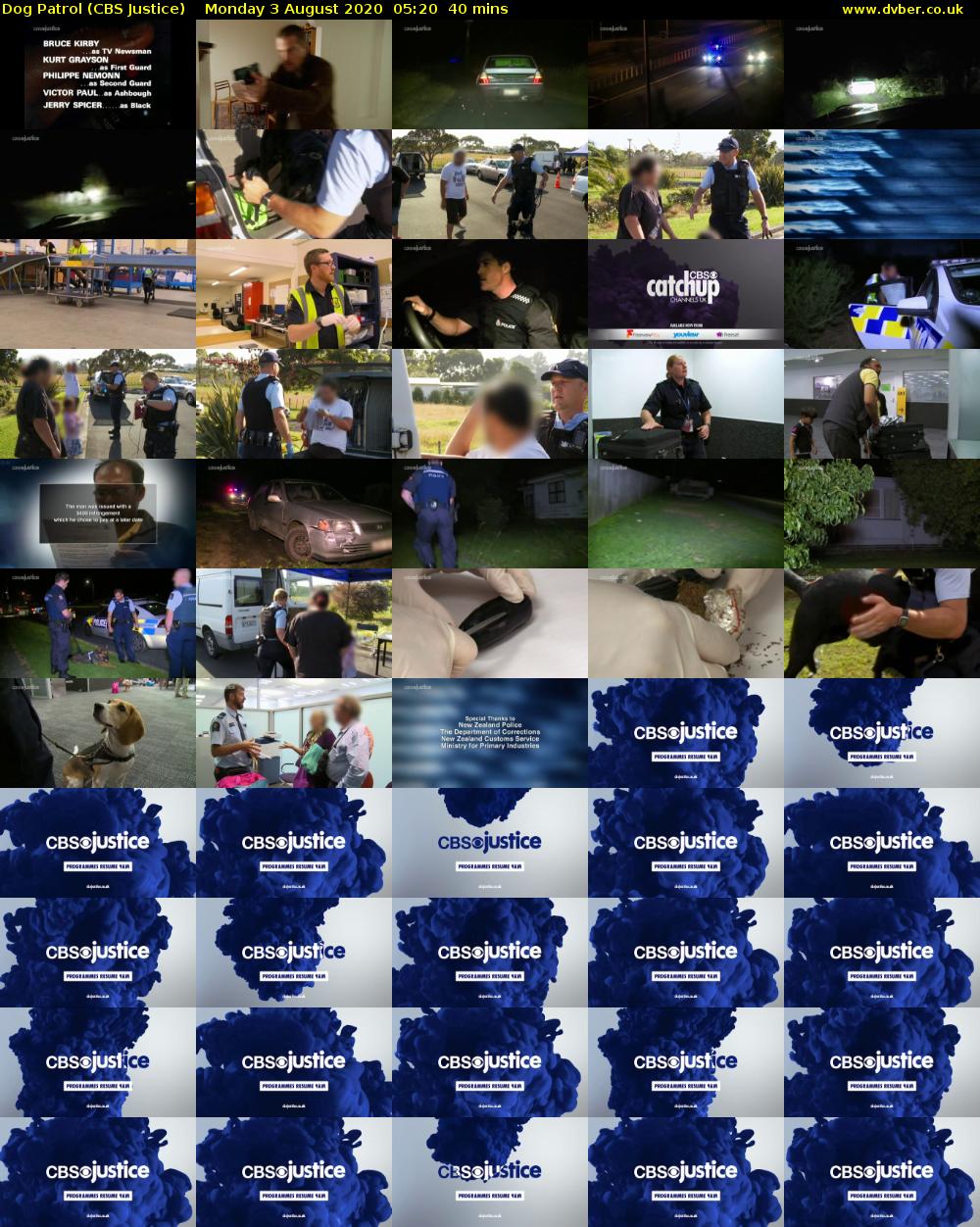 Dog Patrol (CBS Justice) Monday 3 August 2020 05:20 - 06:00