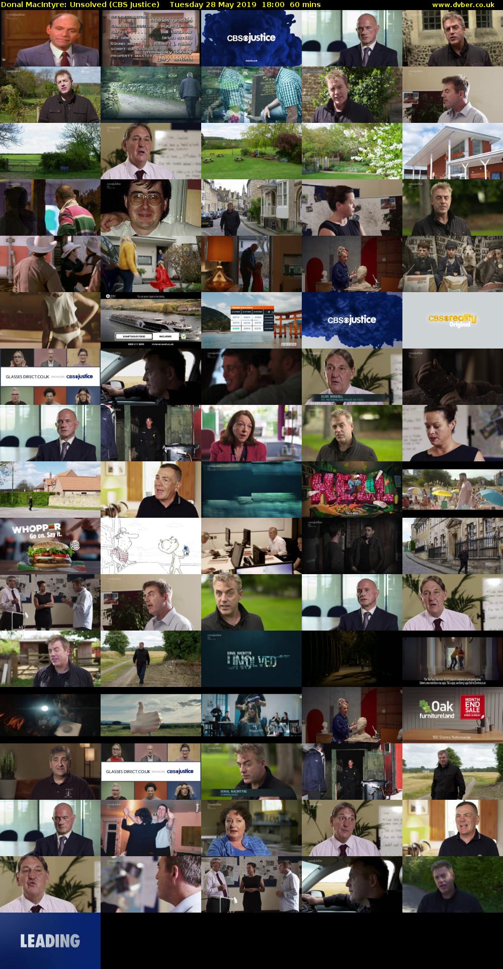 Donal MacIntyre: Unsolved (CBS Justice) Tuesday 28 May 2019 18:00 - 19:00