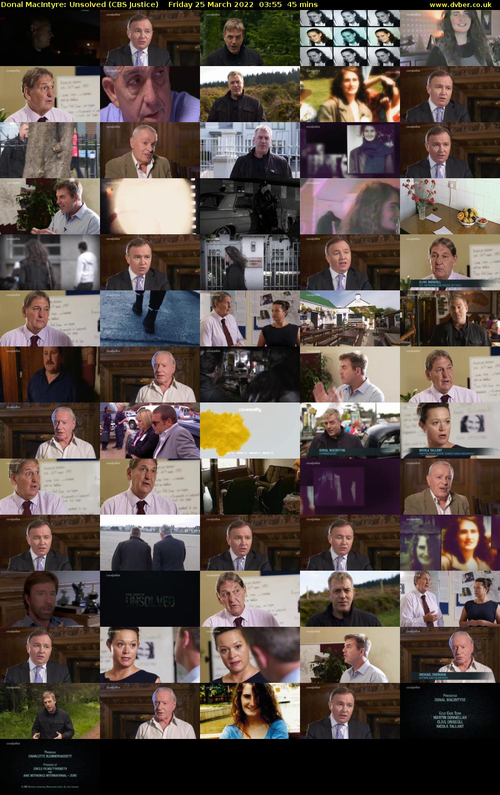 Donal MacIntyre: Unsolved (CBS Justice) Friday 25 March 2022 03:55 - 04:40