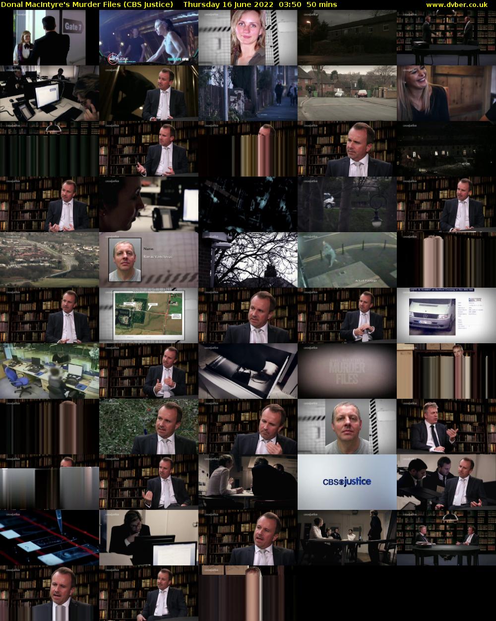 Donal MacIntyre's Murder Files (CBS Justice) Thursday 16 June 2022 03:50 - 04:40