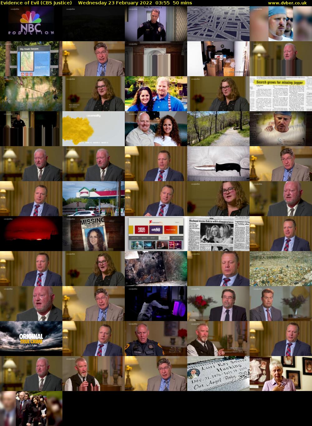 Evidence of Evil (CBS Justice) Wednesday 23 February 2022 03:55 - 04:45