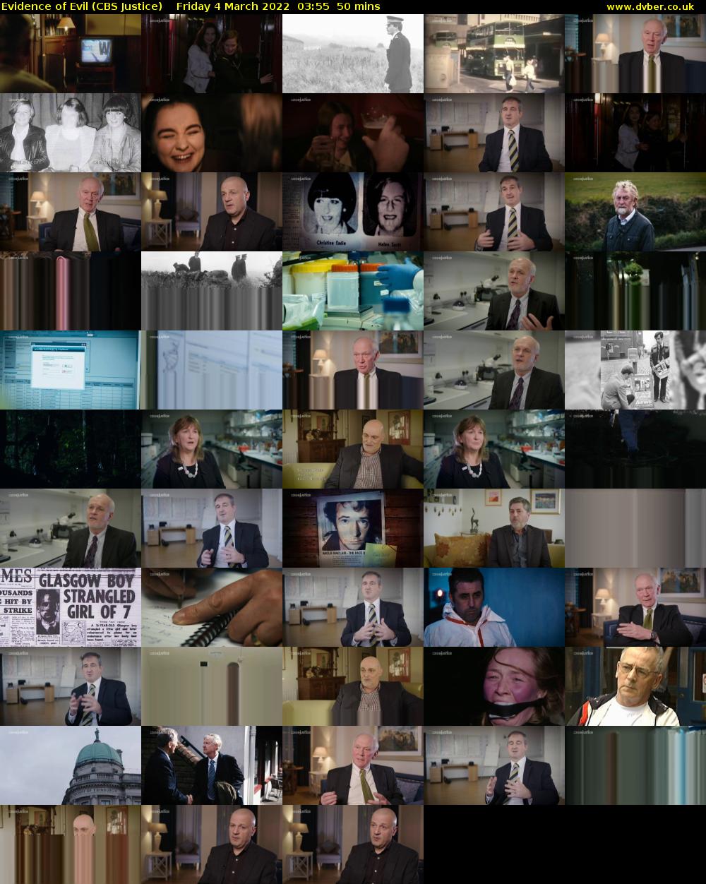 Evidence of Evil (CBS Justice) Friday 4 March 2022 03:55 - 04:45