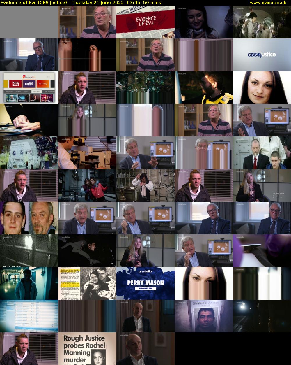 Evidence of Evil (CBS Justice) Tuesday 21 June 2022 03:45 - 04:35